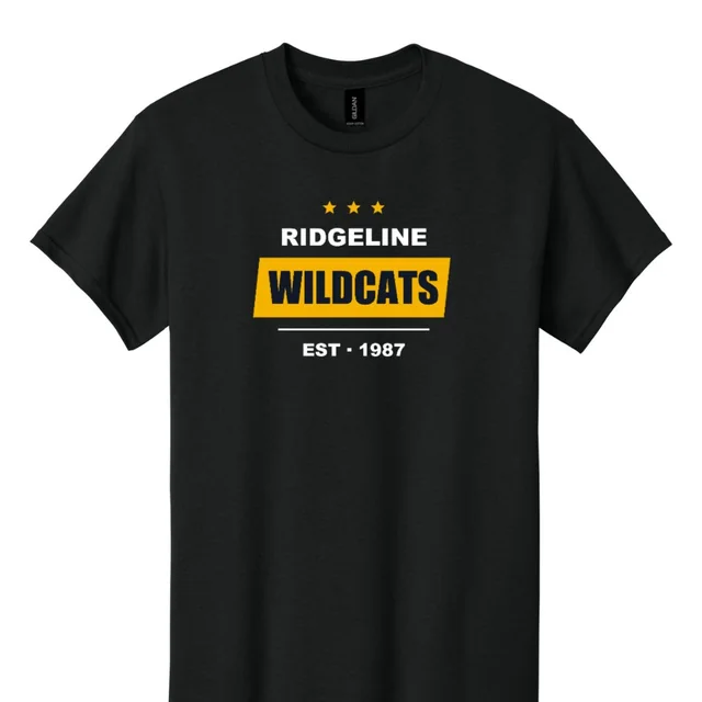 Sample design on a black tee